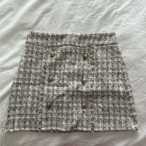 HONEY Tweed Skirt W Buttons
